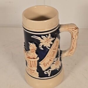 Germany‎ Beer Stein, German Stoneware "Spiel Und Trunk Halt Ewig Jung!" .25L